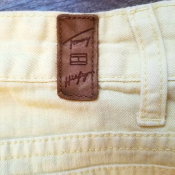 Tommy Hilfiger Hipster Boot Jeans Women Yellow Stretch - Size 12 - Picture 5 of 5